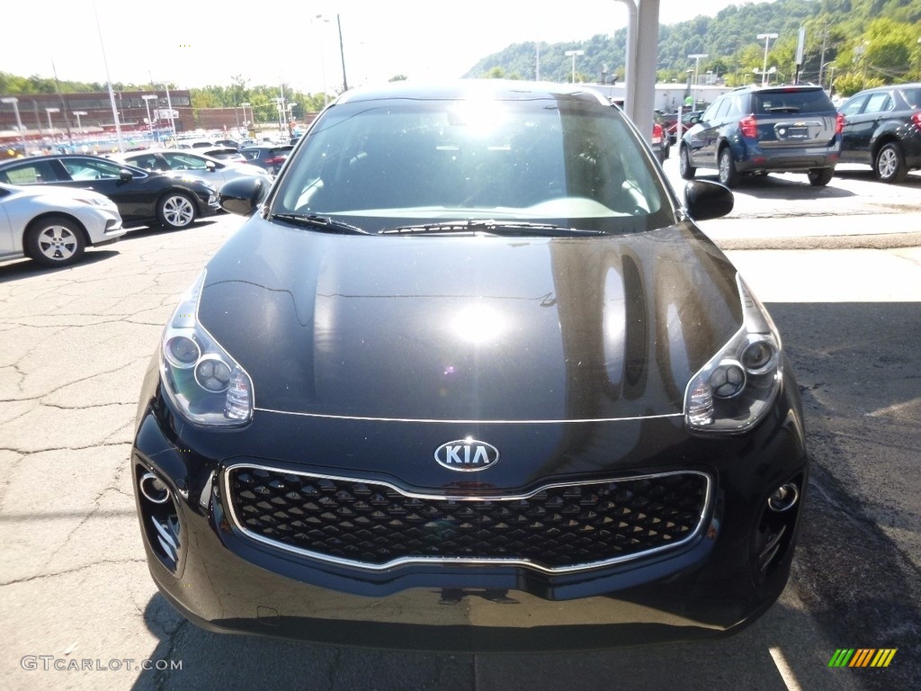 2017 Sportage LX AWD - Black Cherry / Black photo #8