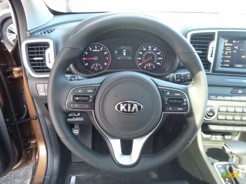 2017 Kia Sportage EX AWD Black Steering Wheel Photo #115889877
