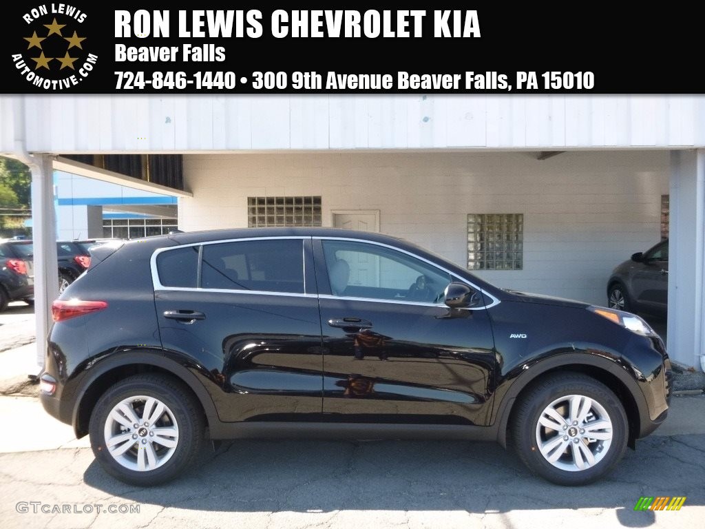 2017 Sportage LX AWD - Black Cherry / Gray photo #1