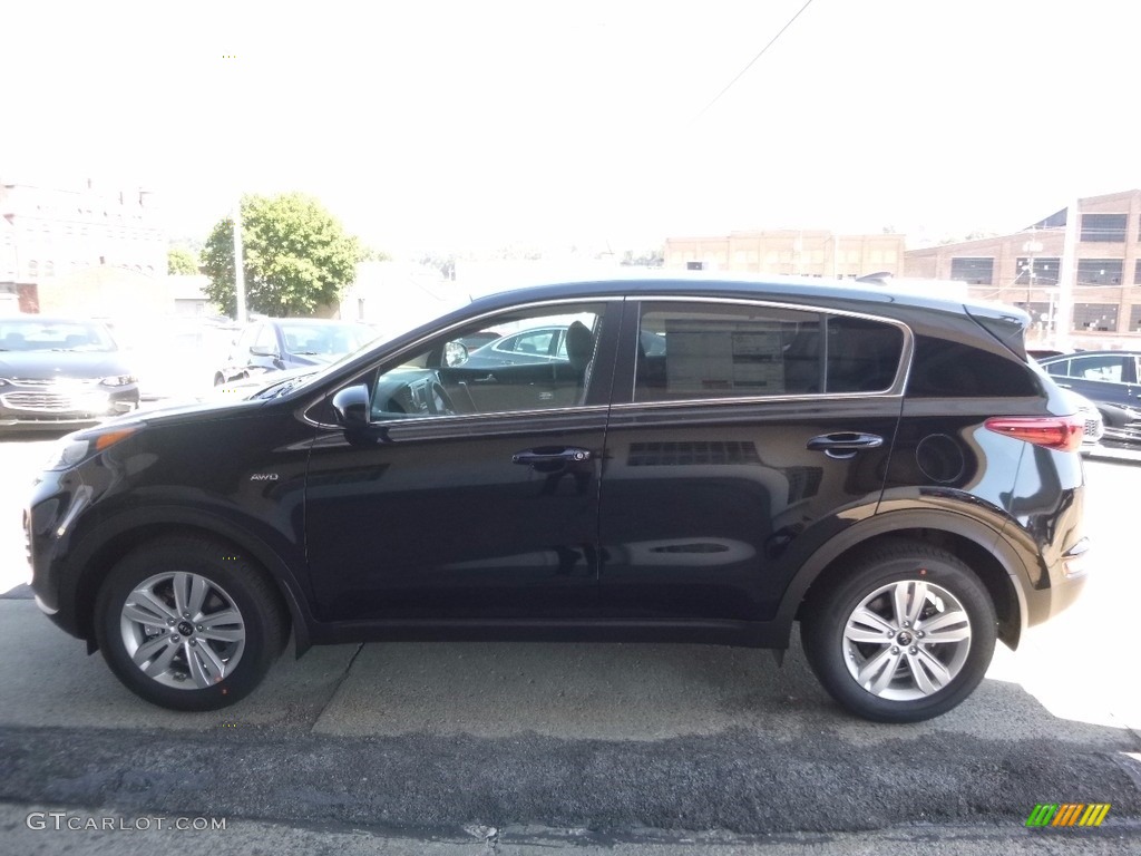 2017 Sportage LX AWD - Black Cherry / Gray photo #6