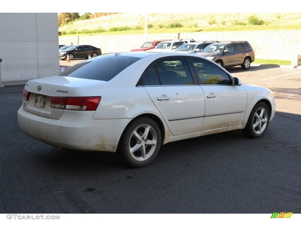 2008 Sonata Limited - Powder White Pearl / Black photo #2