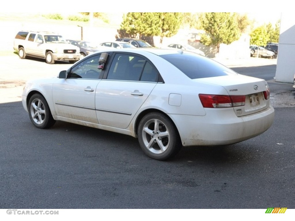 2008 Sonata Limited - Powder White Pearl / Black photo #4
