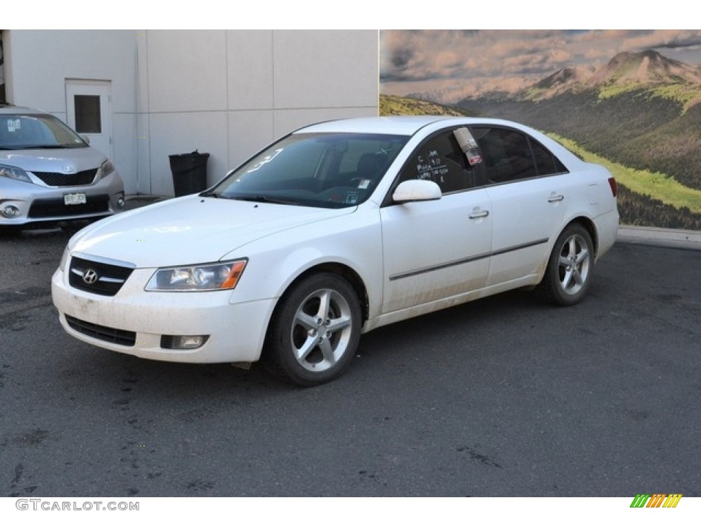 2008 Sonata Limited - Powder White Pearl / Black photo #5