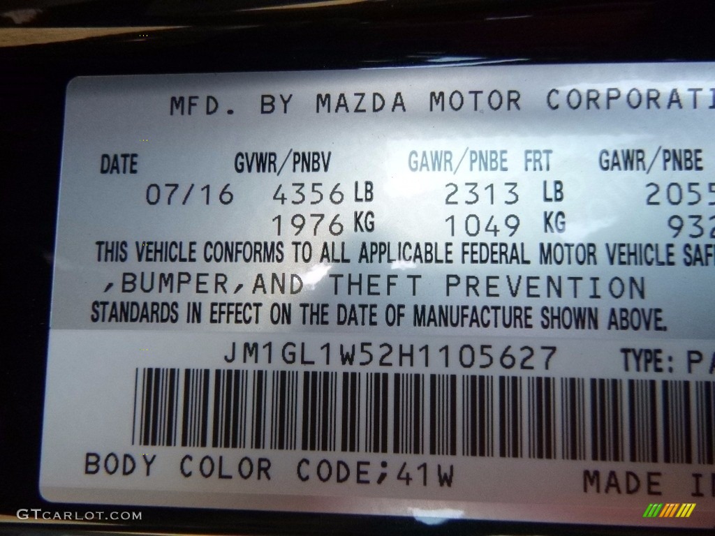 2017 Mazda Mazda6 Grand Touring Color Code Photos