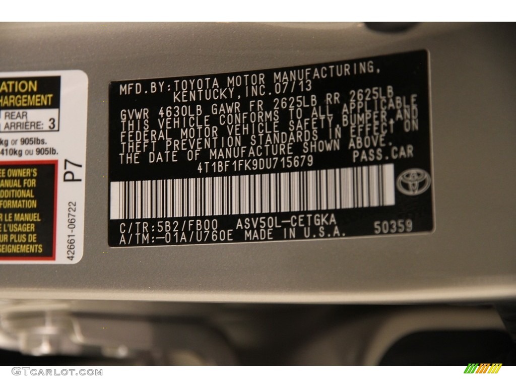 2013 Camry XLE - Champagne Mica / Ivory photo #16