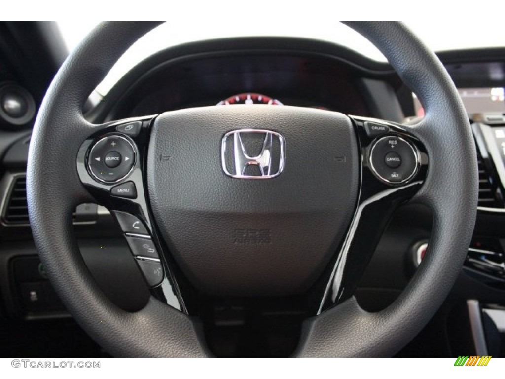 2017 Honda Accord EX Coupe Black Steering Wheel Photo #115917776