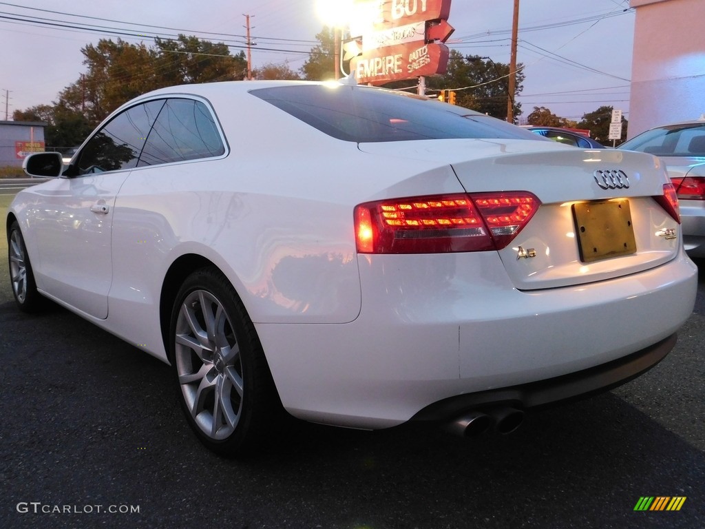 2012 A5 2.0T quattro Coupe - Glacier White Metallic / Cinnamon Brown photo #7