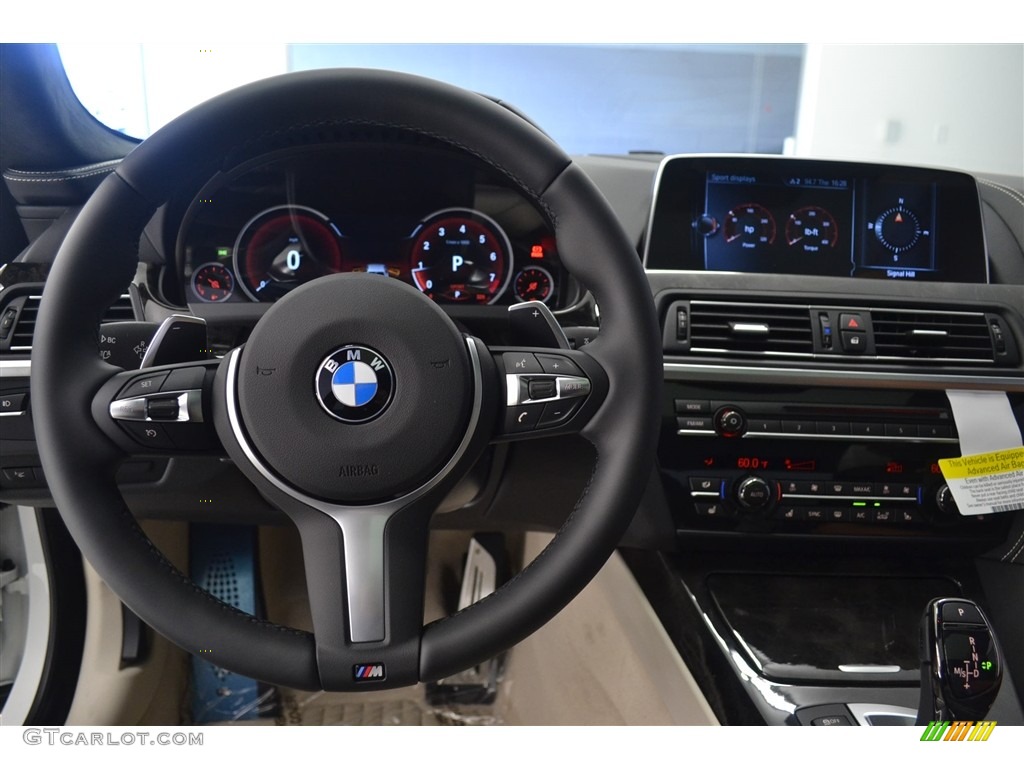 2017 BMW 6 Series 640i Coupe Ivory White Dashboard Photo #115923605