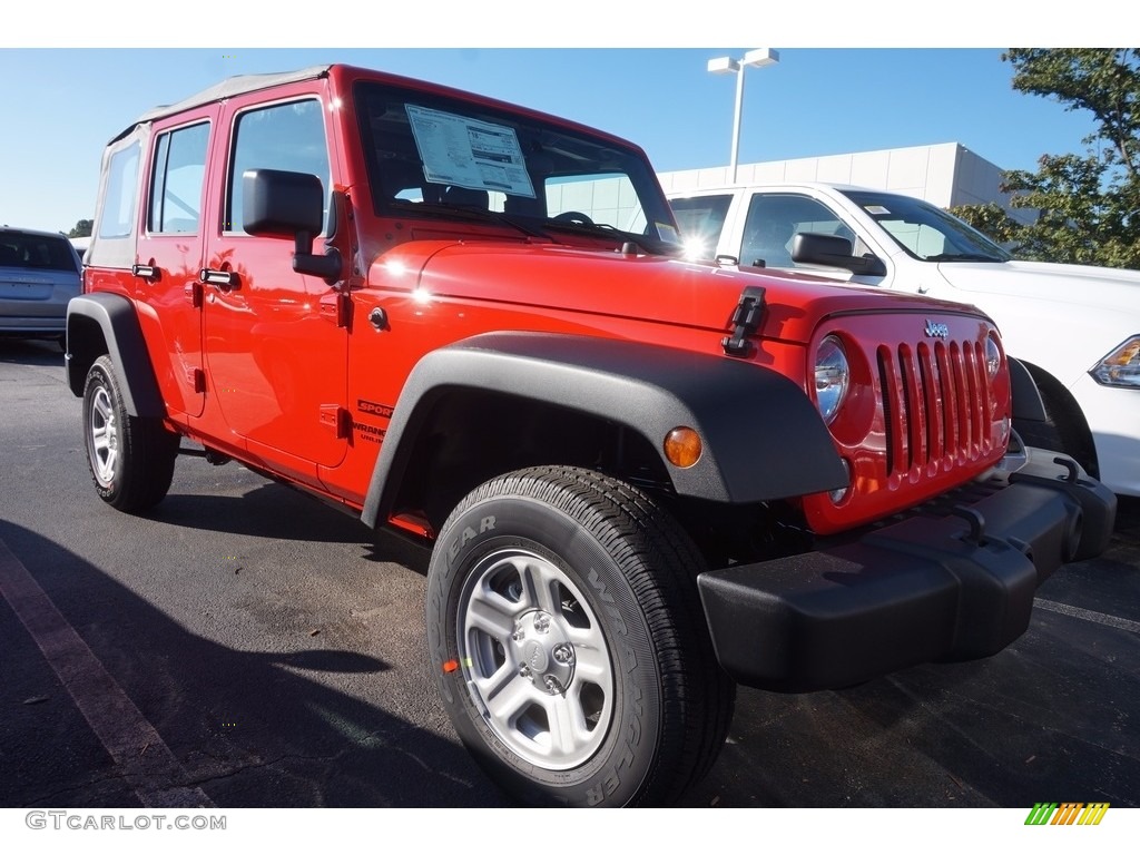 2016 Wrangler Unlimited Sport 4x4 - Firecracker Red / Black photo #4