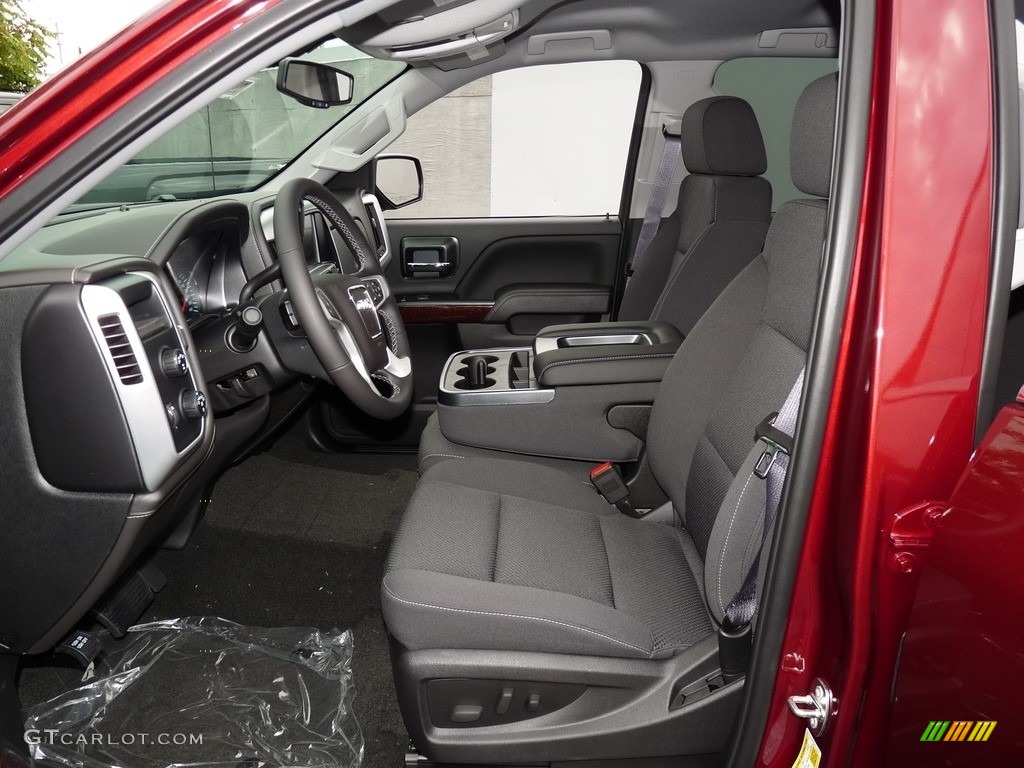 Jet Black Interior 2017 GMC Sierra 1500 SLE Double Cab 4WD Photo #115929402