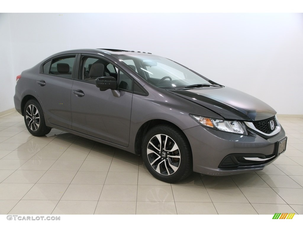 Modern Steel Metallic 2014 Honda Civic EX Sedan Exterior Photo #115935024