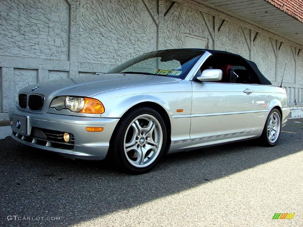 2001 3 Series 330i Convertible - Titanium Silver Metallic / Tanin Red photo #1