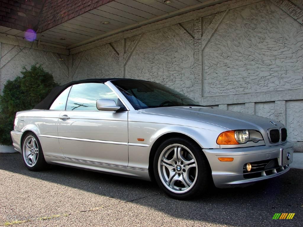 2001 3 Series 330i Convertible - Titanium Silver Metallic / Tanin Red photo #2