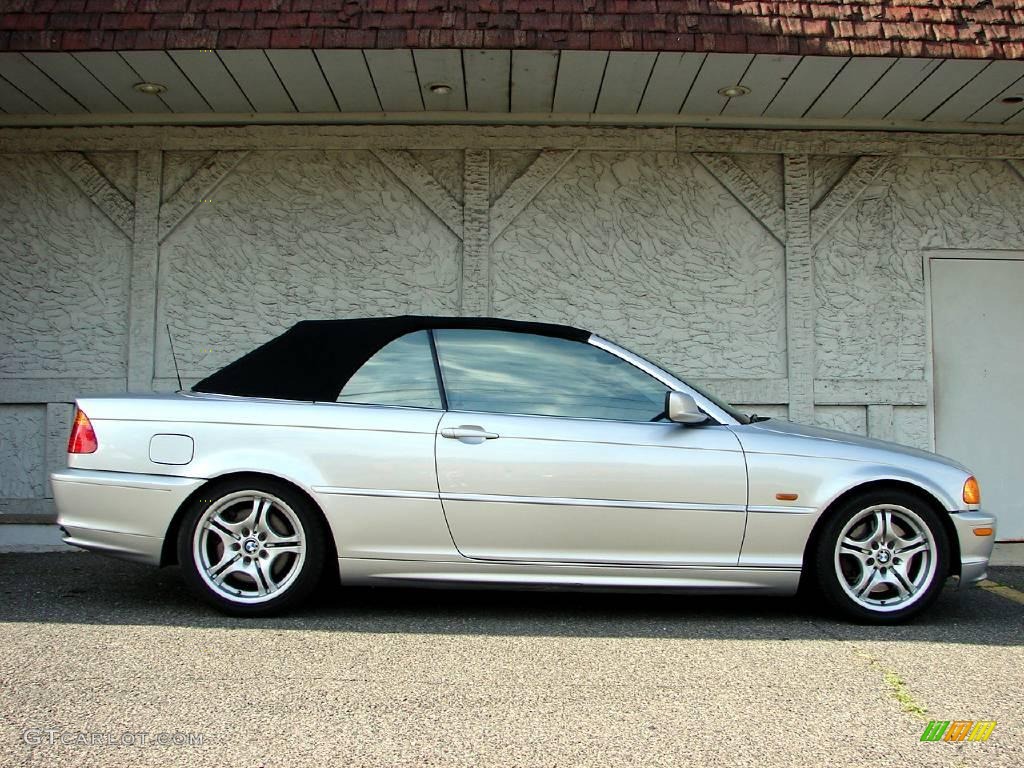 2001 3 Series 330i Convertible - Titanium Silver Metallic / Tanin Red photo #3