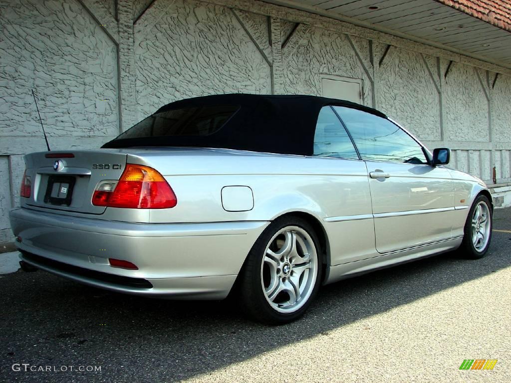 2001 3 Series 330i Convertible - Titanium Silver Metallic / Tanin Red photo #4