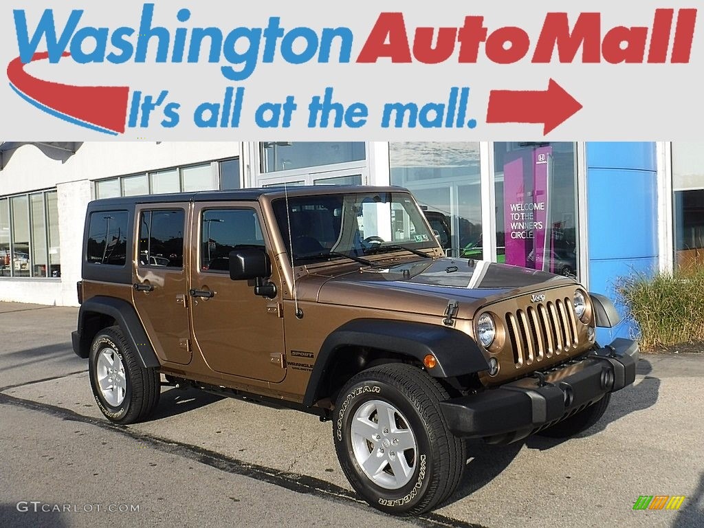 2015 Wrangler Unlimited Sport 4x4 - Copper Brown Pearl / Black photo #1