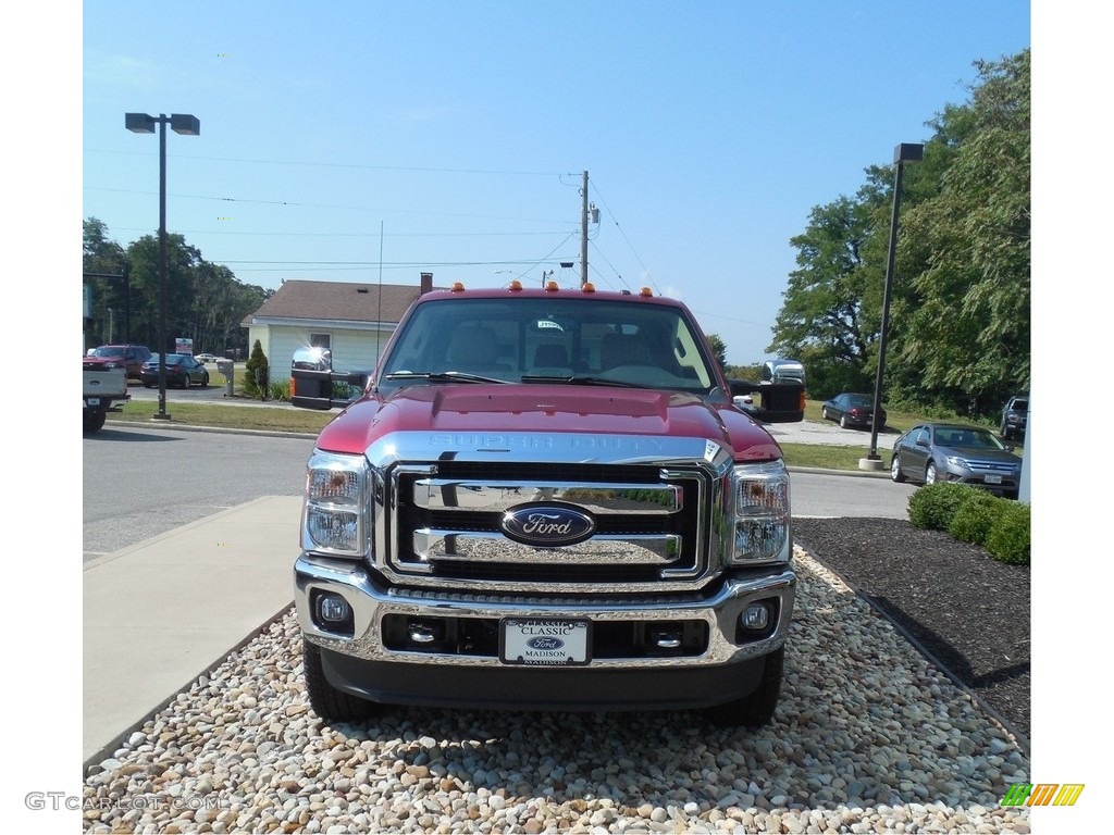 2016 F250 Super Duty Lariat Crew Cab 4x4 - Ruby Red Metallic / Adobe photo #2