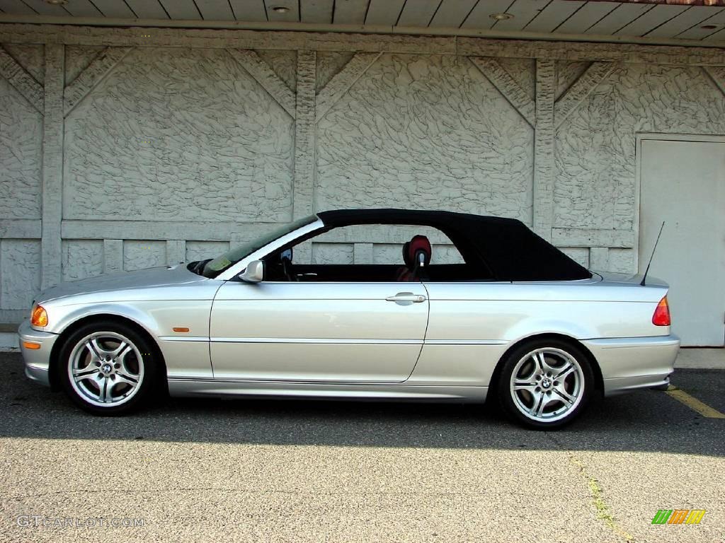 2001 3 Series 330i Convertible - Titanium Silver Metallic / Tanin Red photo #6