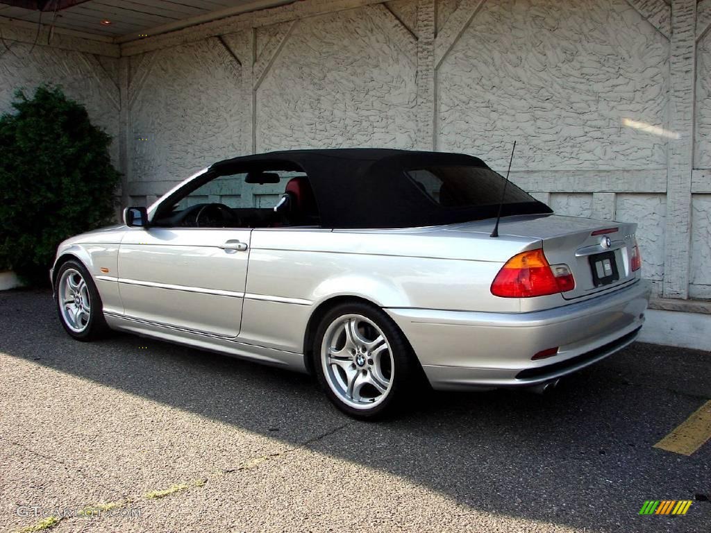 2001 3 Series 330i Convertible - Titanium Silver Metallic / Tanin Red photo #8