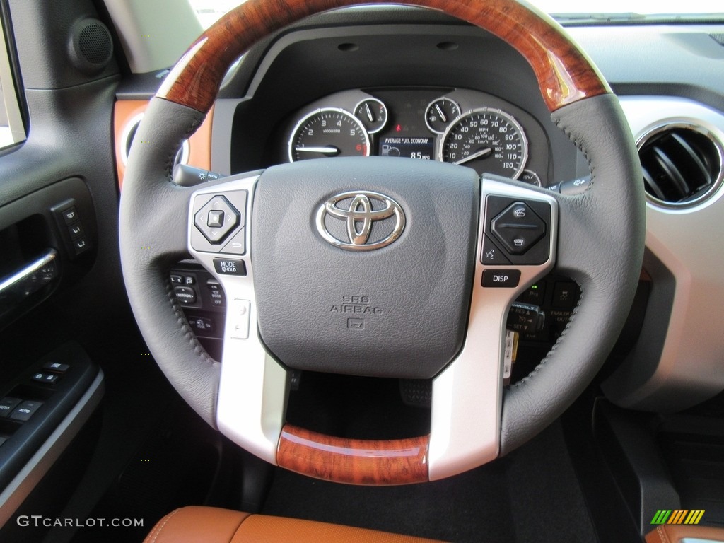 2017 Toyota Tundra 1794 CrewMax 1794 Edition Black/Brown Steering Wheel Photo #115941915