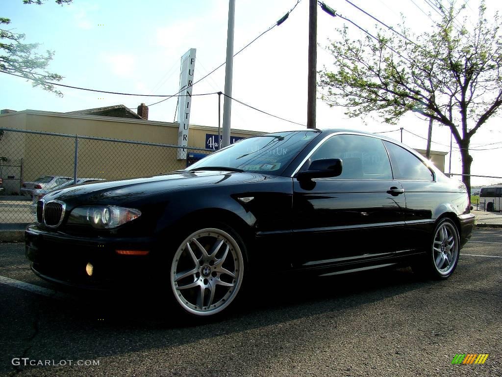 2004 3 Series 330i Coupe - Jet Black / Black photo #4