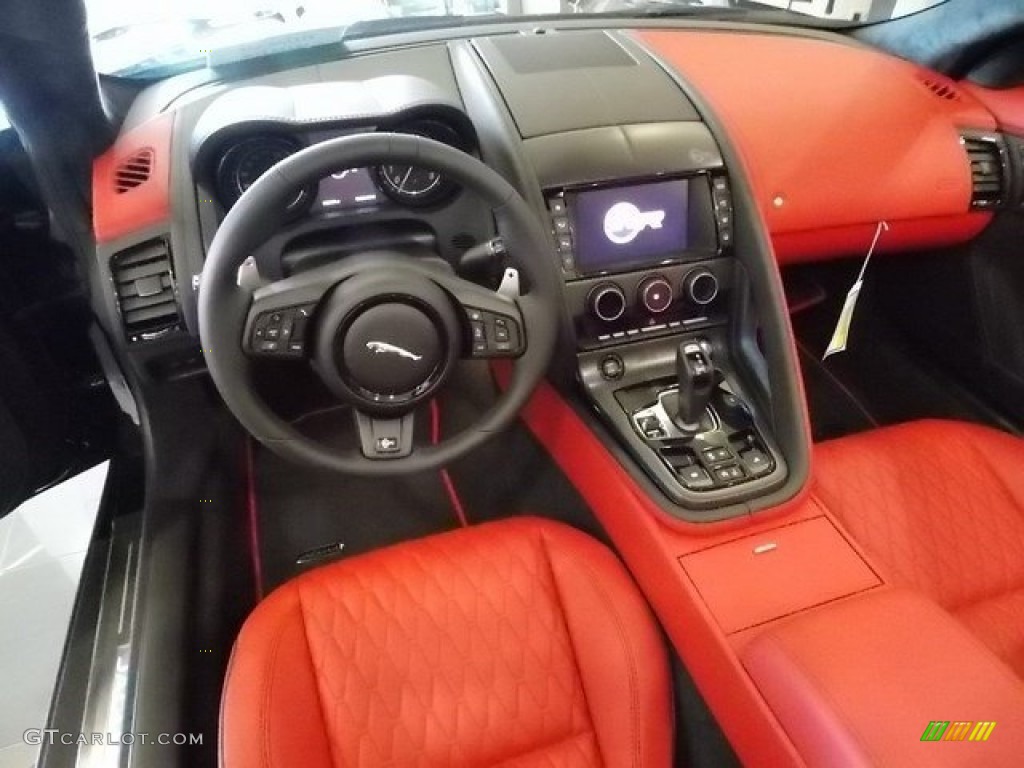 2017 Jaguar F-TYPE SVR AWD Convertible SVR Quilted Red W/Jet Stitching Dashboard Photo #115964298