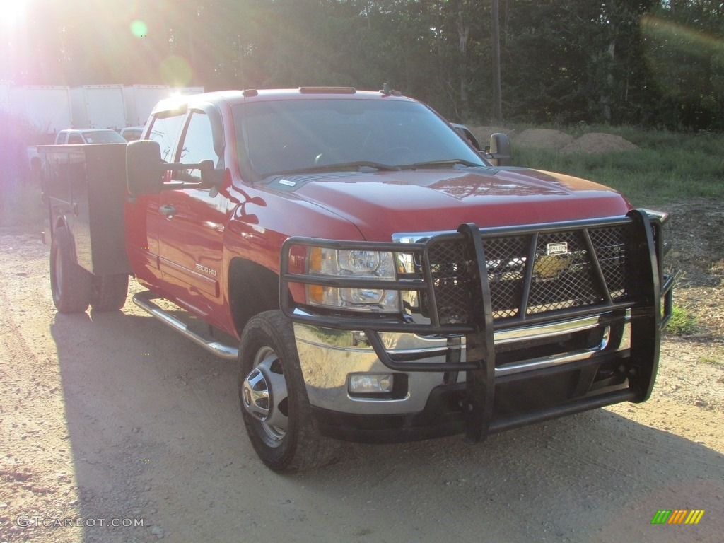 2013 Silverado 3500HD LT Crew Cab 4x4 - Victory Red / Ebony photo #3