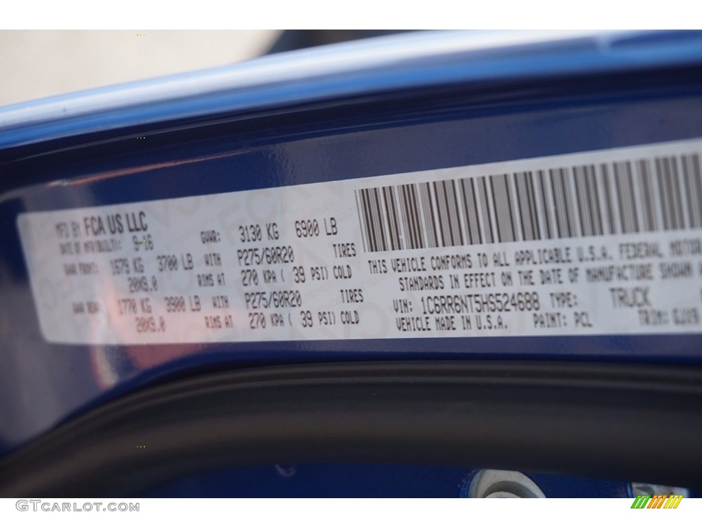 2017 1500 Color Code PCL for Blue Streak Pearl Photo #115974053