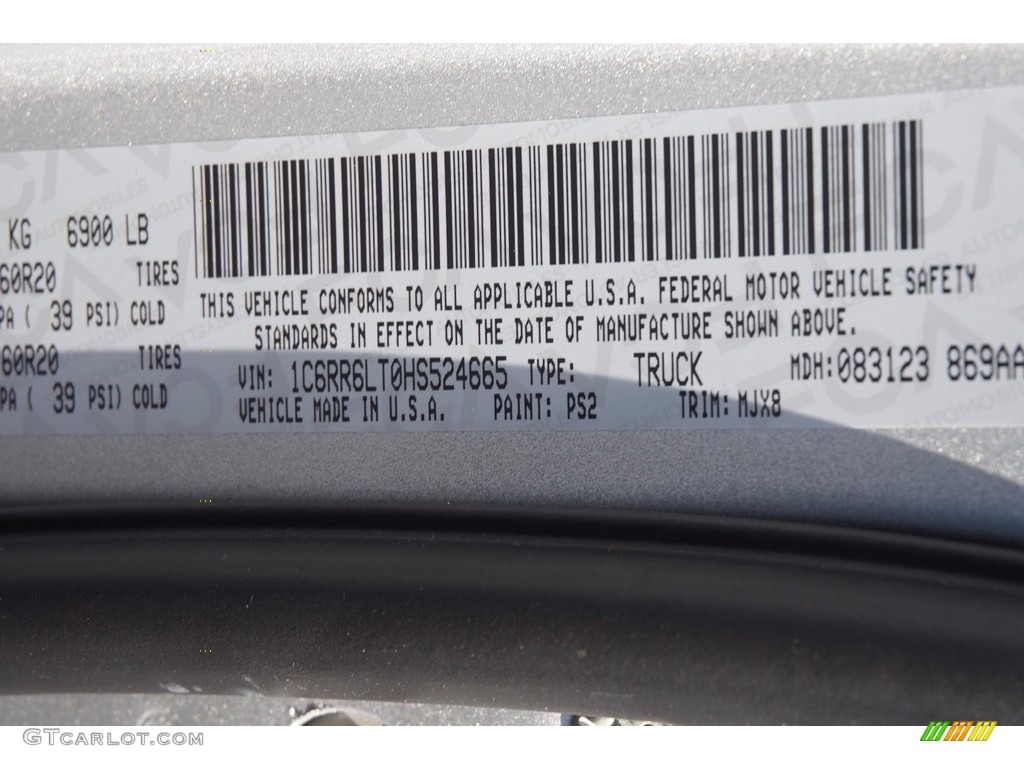 2017 1500 Big Horn Crew Cab - Bright Silver Metallic / Black/Diesel Gray photo #10