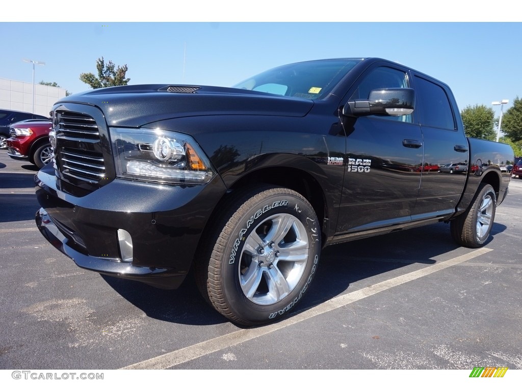 2017 1500 Sport Crew Cab - Brilliant Black Crystal Pearl / Black photo #1