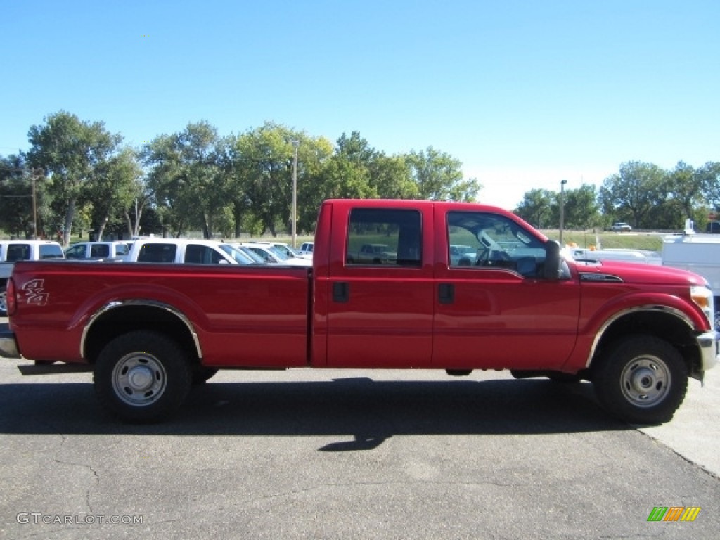 2011 F250 Super Duty XL Crew Cab 4x4 - Vermillion Red / Steel Gray photo #6