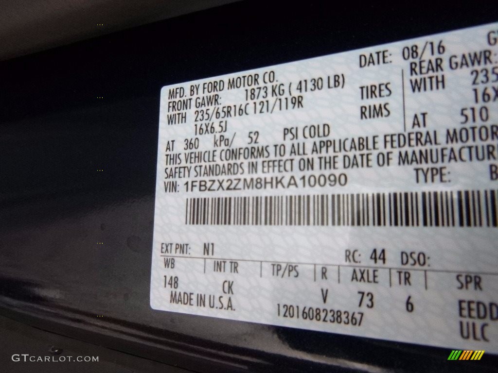2017 Transit Color Code N1 for Blue Jeans Photo #115982000