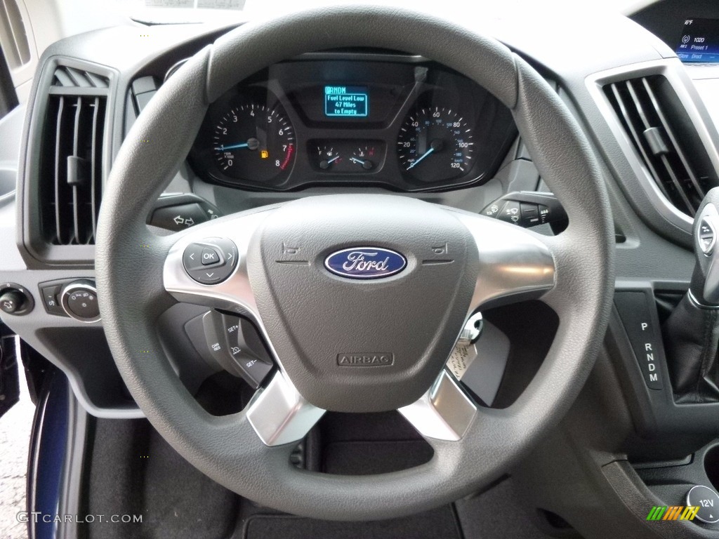2017 Ford Transit Wagon XL 350 LR Long Pewter Steering Wheel Photo #115982024