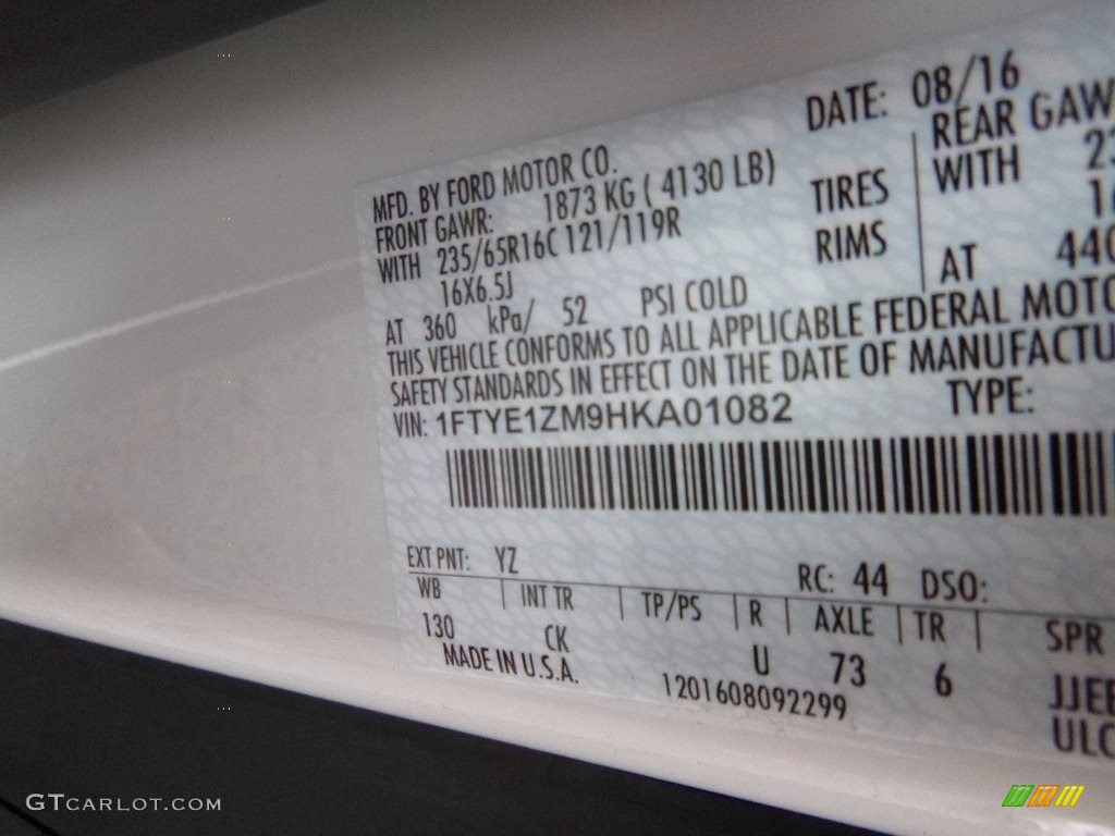 2017 Transit Color Code YZ for Oxford White Photo #115982384