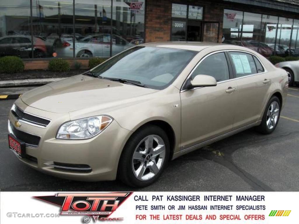 2008 Malibu LT Sedan - Sandstone Metallic / Cocoa/Cashmere Beige photo #1