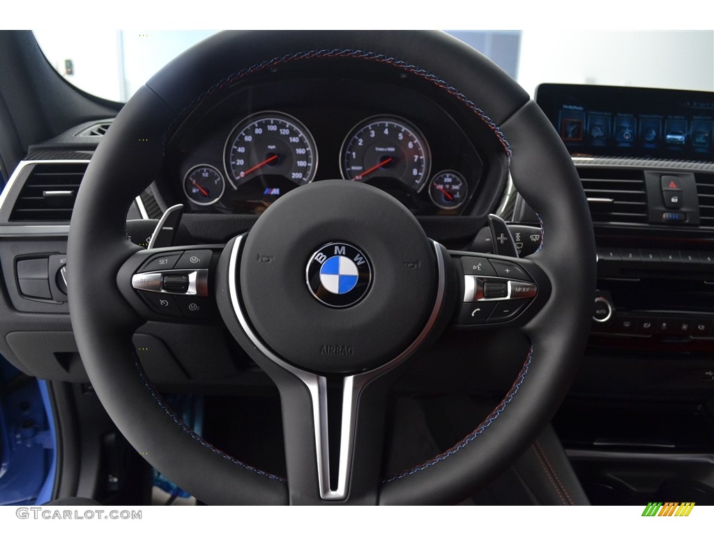 2017 BMW M3 Sedan Sakhir Orange/Black Steering Wheel Photo #115984922
