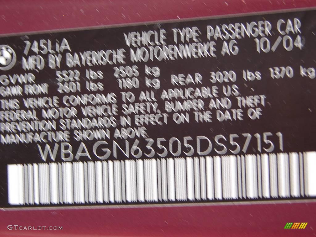 2005 7 Series 745Li Sedan - Chiaretto Red Metallic / Basalt Grey/Flannel Grey photo #46