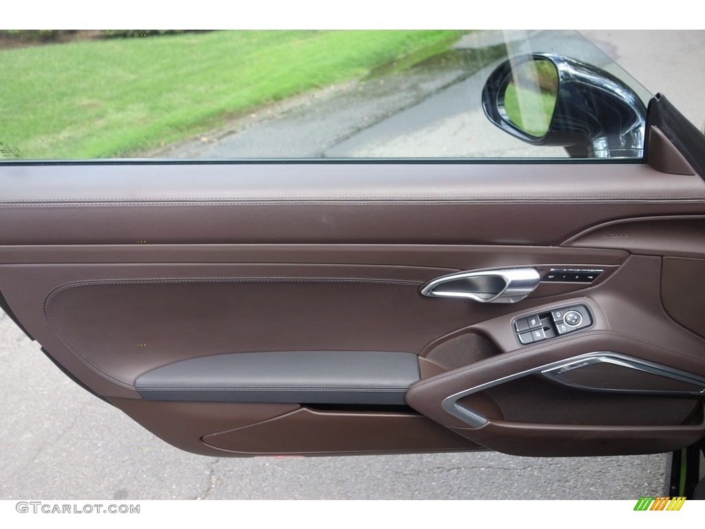 2015 Porsche 911 Turbo S Coupe Espresso Natural Leather Door Panel Photo #115999833