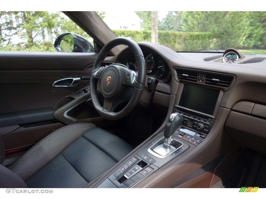 2015 Porsche 911 Turbo S Coupe Espresso Natural Leather Dashboard Photo #115999920