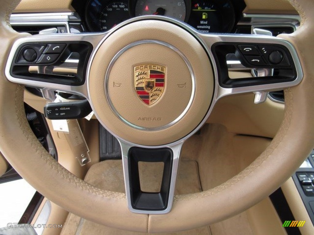 2015 Porsche Macan S Luxor Beige Steering Wheel Photo #116002779