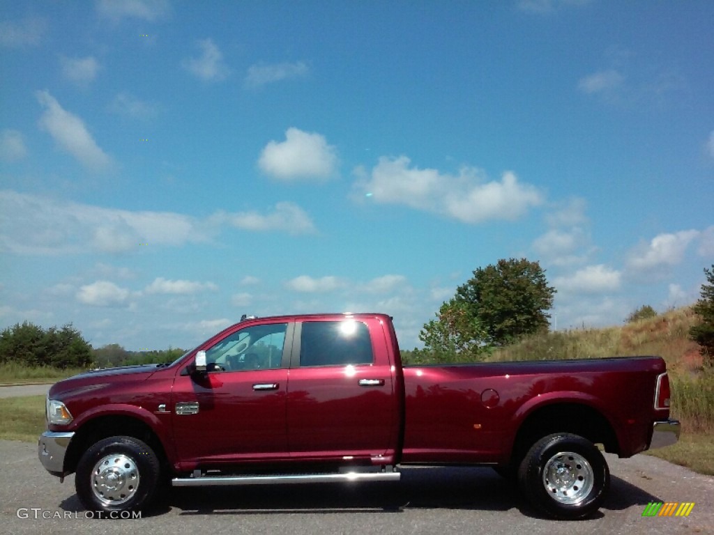 2017 3500 Laramie Longhorn Crew Cab 4x4 Dual Rear Wheel - Delmonico Red Pearl / Black/Cattle Tan photo #1