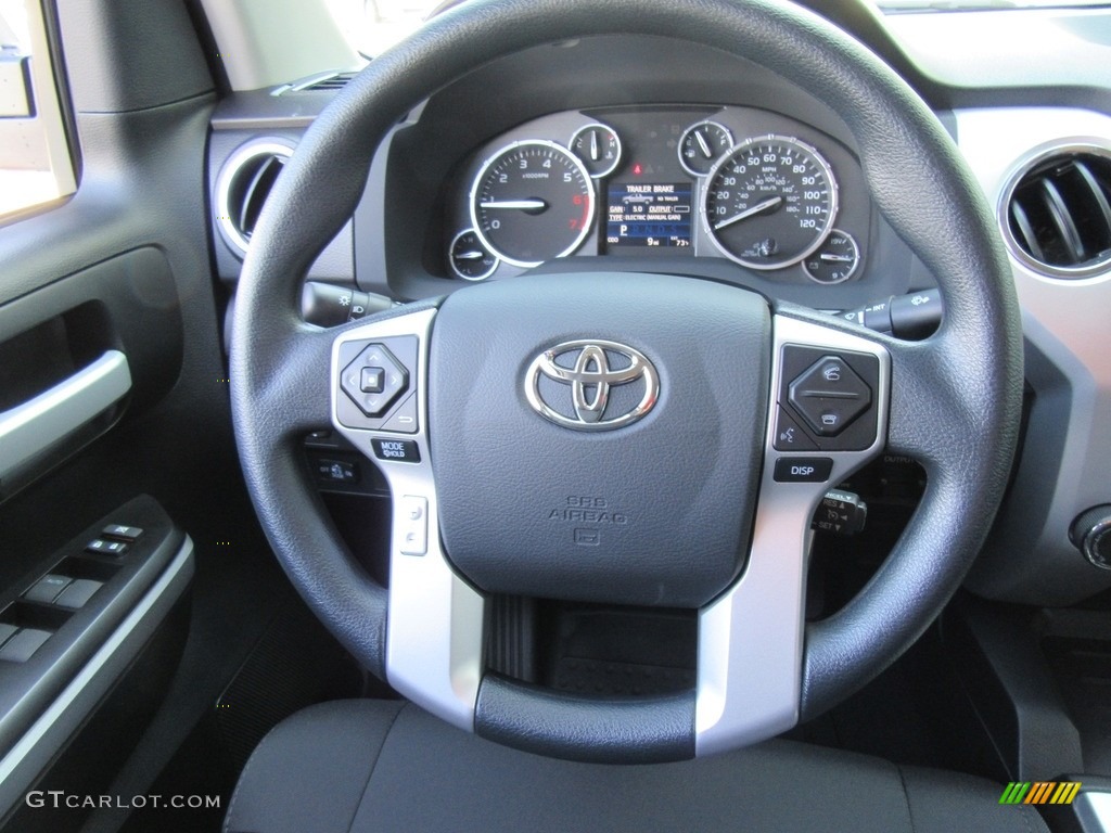 2017 Toyota Tundra SR5 TSS Off-Road CrewMax 4x4 Black Steering Wheel Photo #116008481