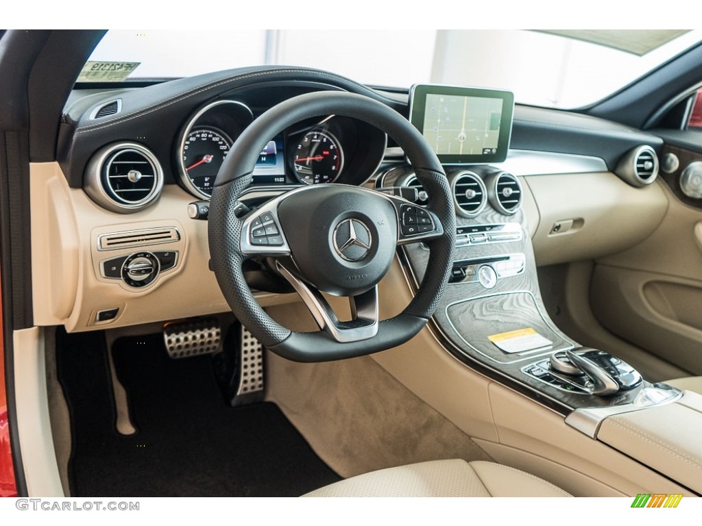 2017 Mercedes-Benz C 300 Cabriolet Silk Beige/Black Dashboard Photo #116012049