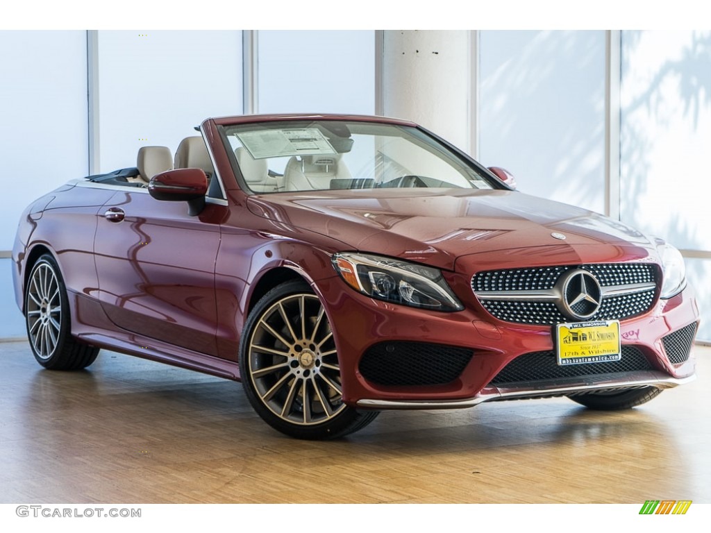 designo Cardinal Red Metallic 2017 Mercedes-Benz C 300 Cabriolet Exterior Photo #116012205
