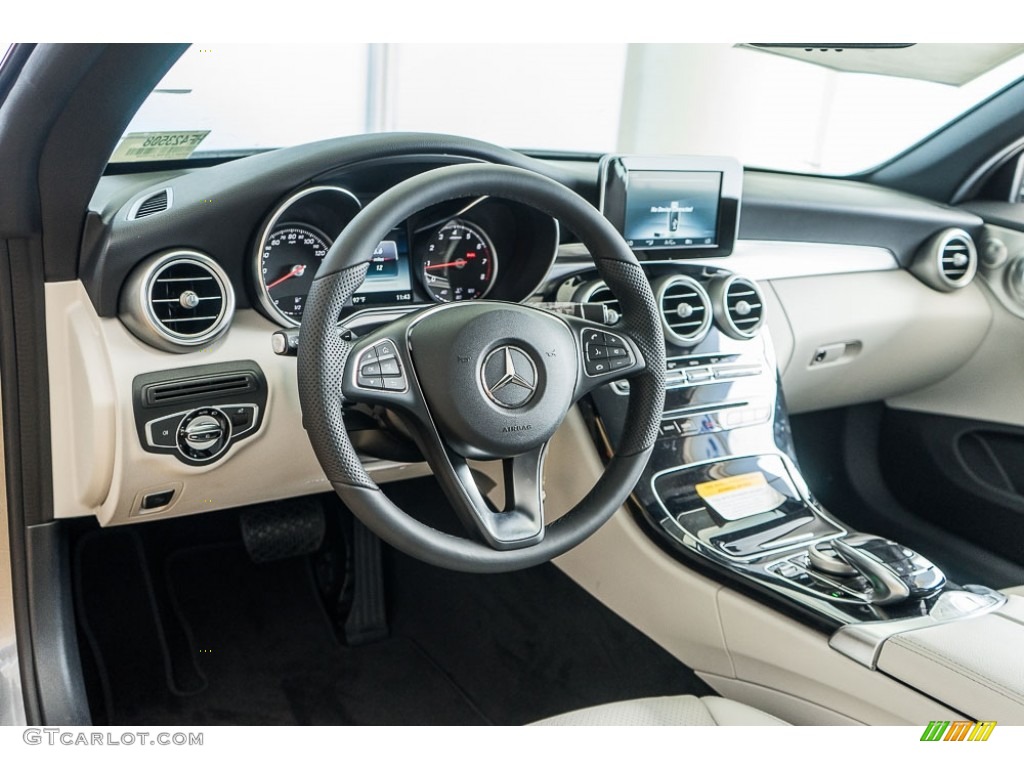 2017 Mercedes-Benz C 300 Cabriolet Crystal Grey/Black Dashboard Photo #116012325