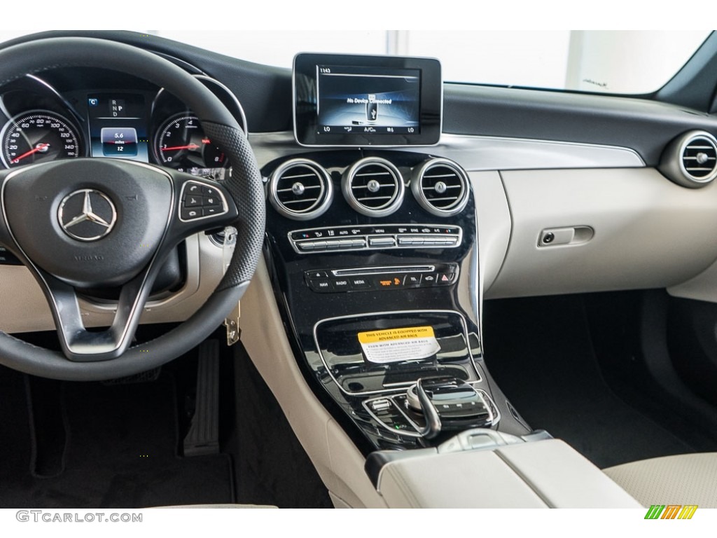 2017 Mercedes-Benz C 300 Cabriolet Crystal Grey/Black Dashboard Photo #116012400