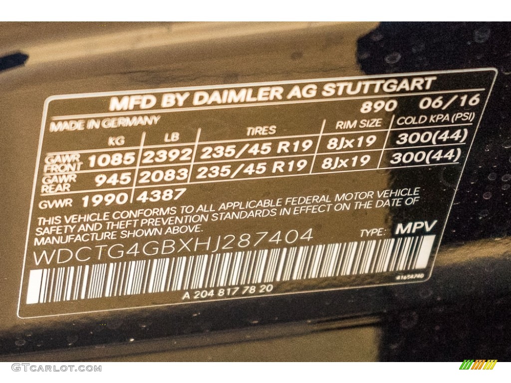 2017 GLA Color Code 890 for Lunar Blue Metallic Photo #116021997