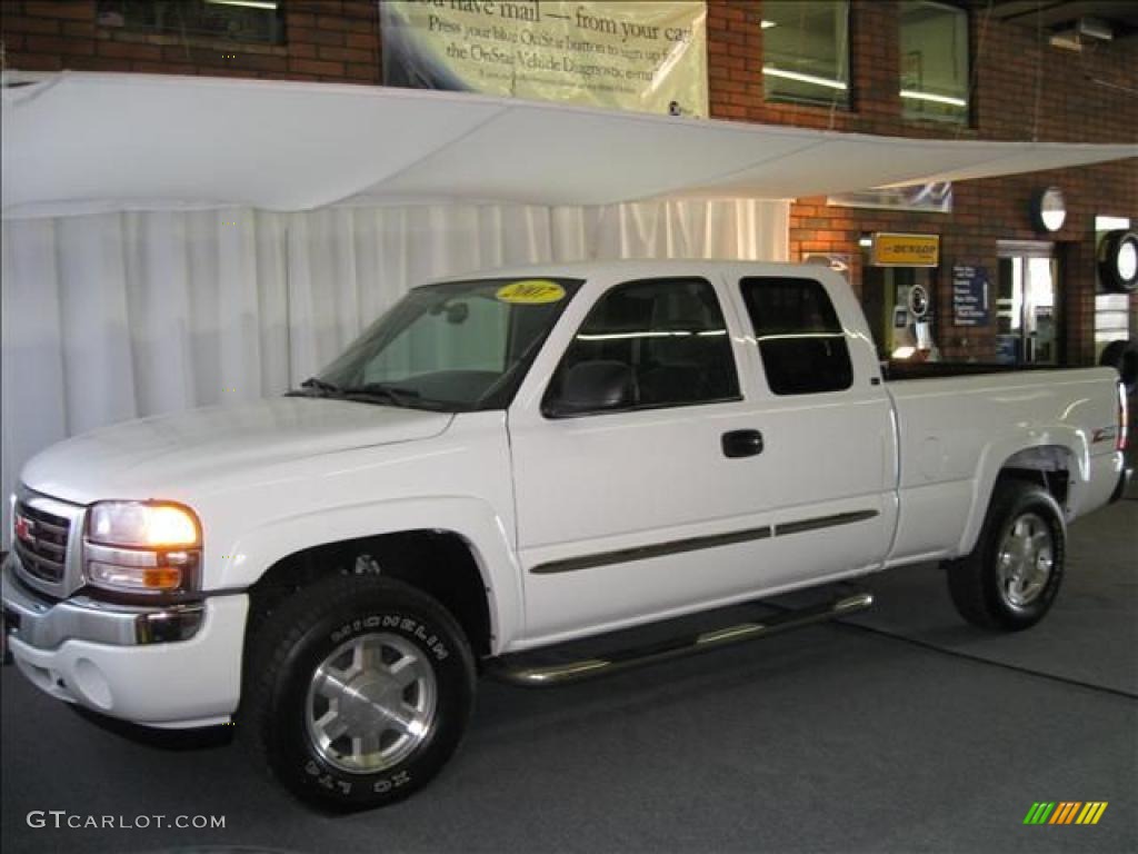 2007 Sierra 1500 Classic SLE Extended Cab 4x4 - Summit White / Dark Titanium photo #7