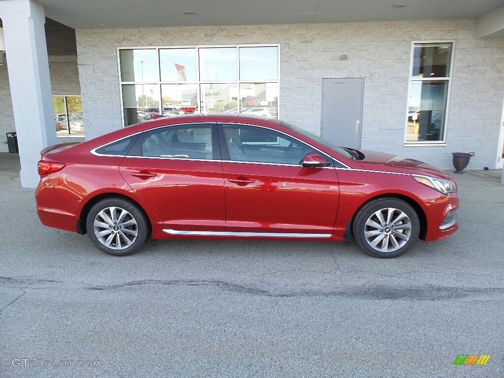 Scarlet Red 2017 Hyundai Sonata Sport Exterior Photo #116028054