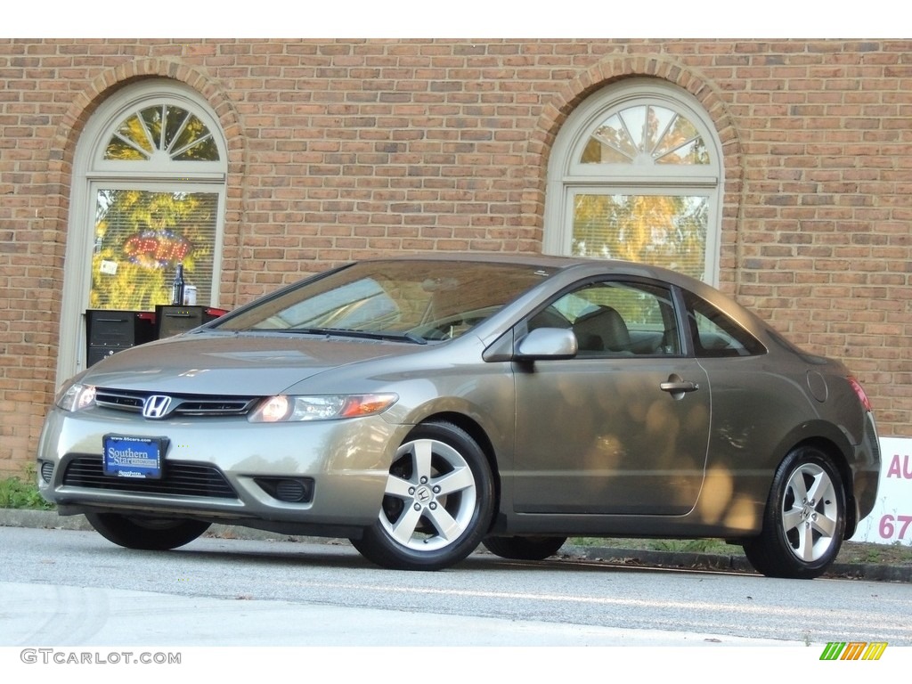 2006 Civic EX Coupe - Galaxy Gray Metallic / Gray photo #2